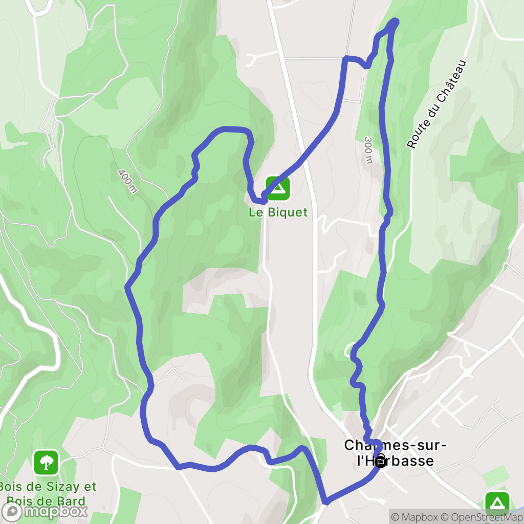 Charmes-sur-l'Herbasse : carte du parcours de randonnée - France