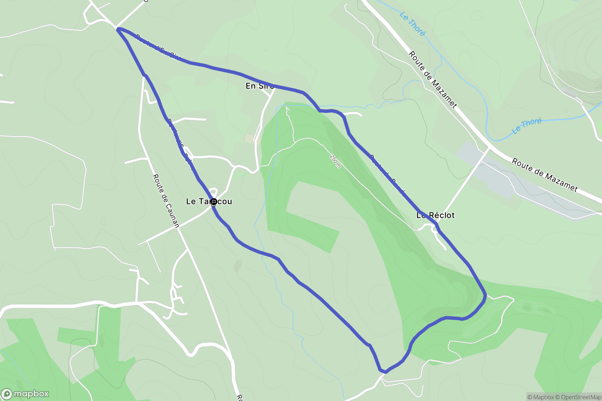 Labruguière : carte du parcours de randonnée - France