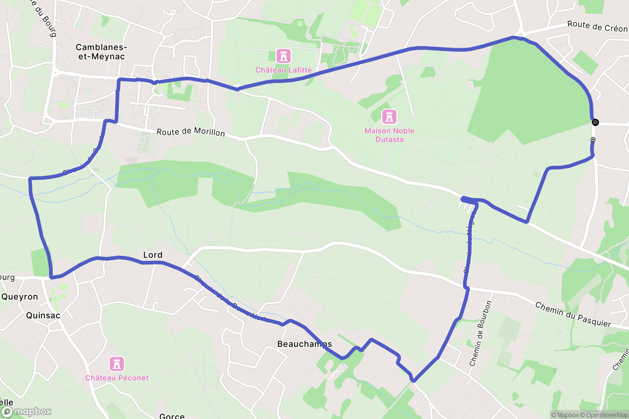 Camblanes-et-Meynac : carte du parcours de randonnée - France