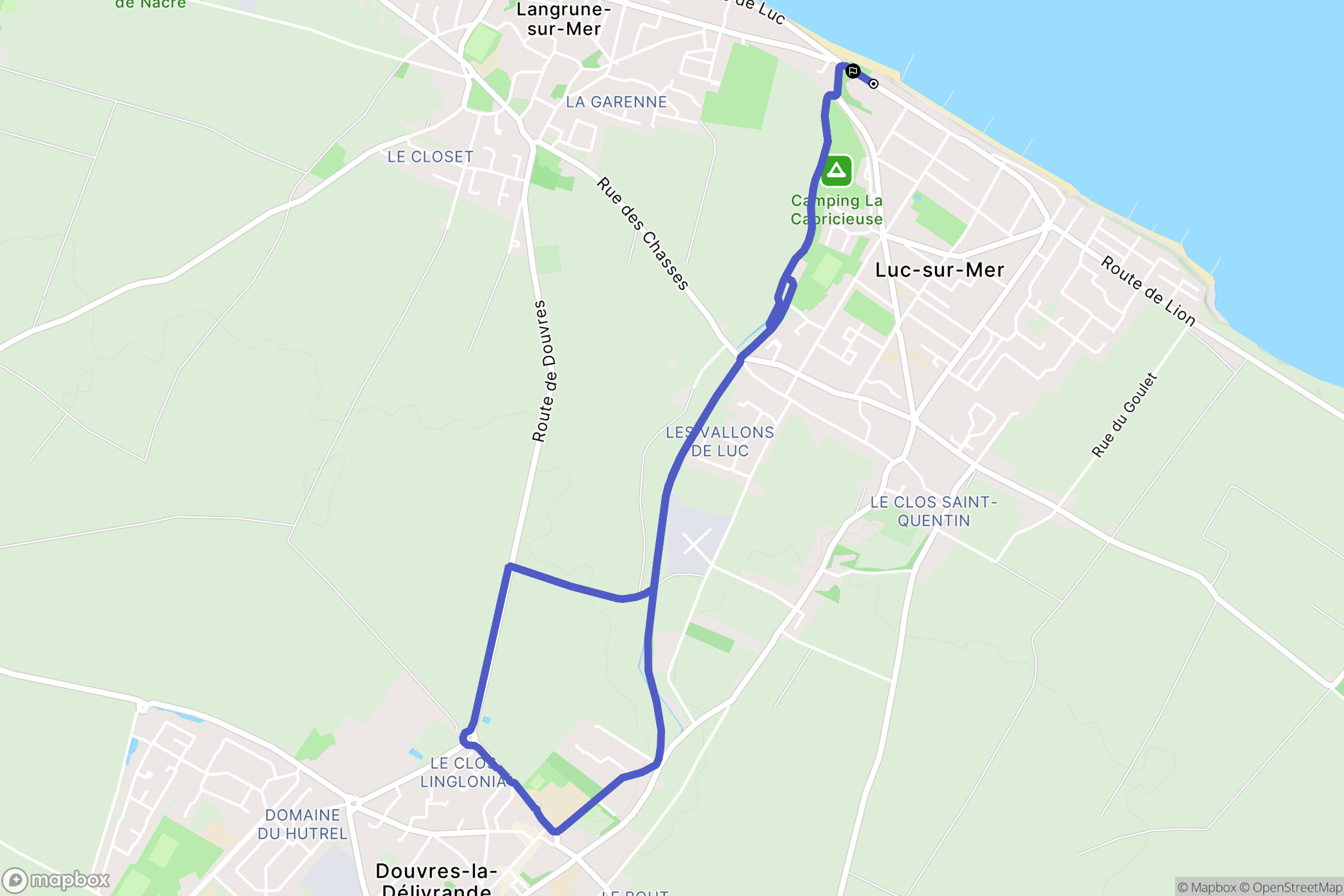 Luc-sur-Mer : carte du parcours de randonnée - France