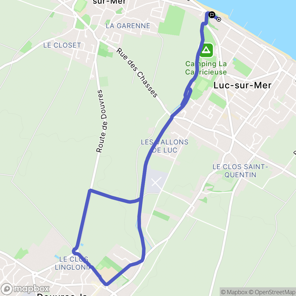 Luc-sur-Mer : carte du parcours de randonnée - France