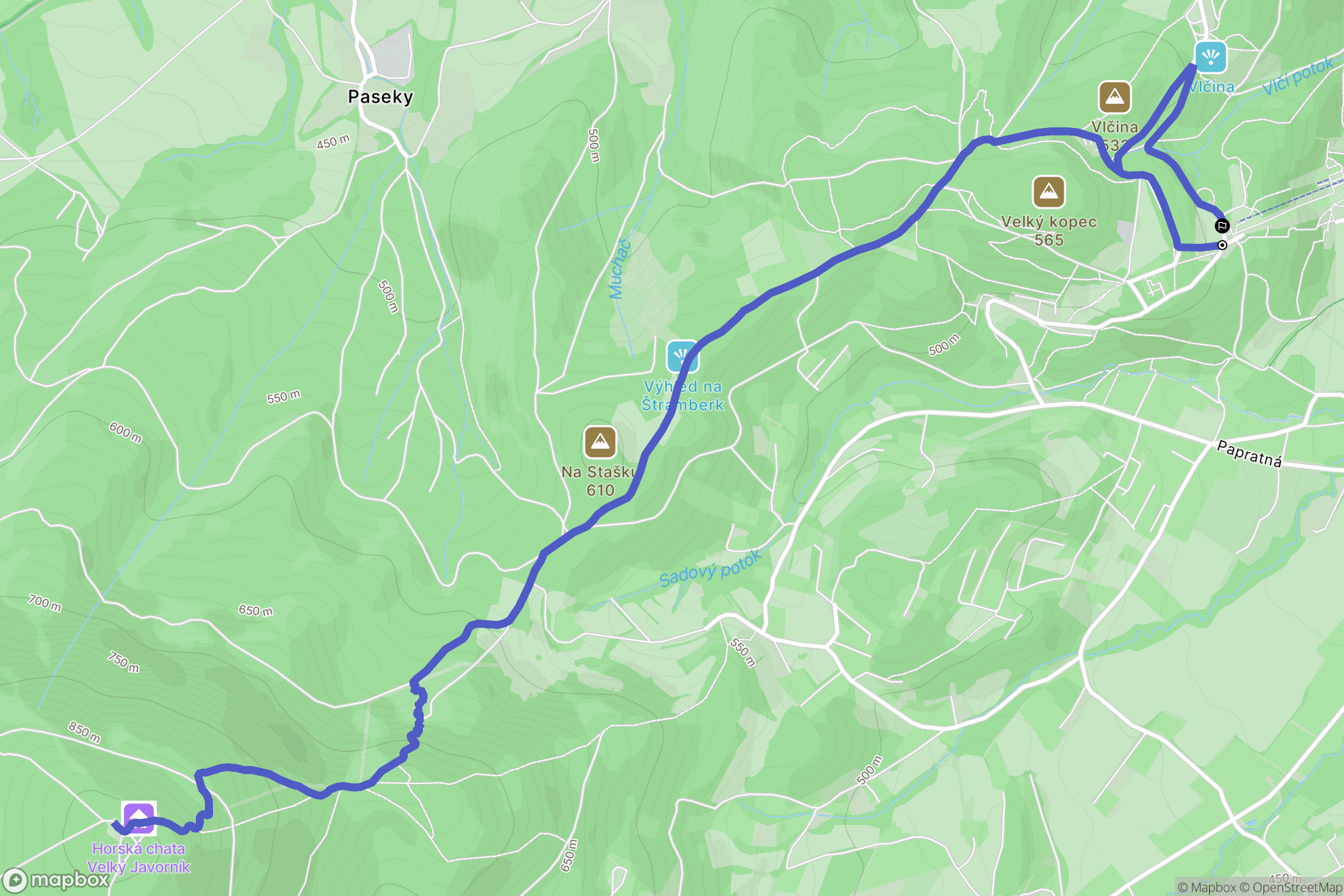 Trojanovice: mapa trasy - Czechia