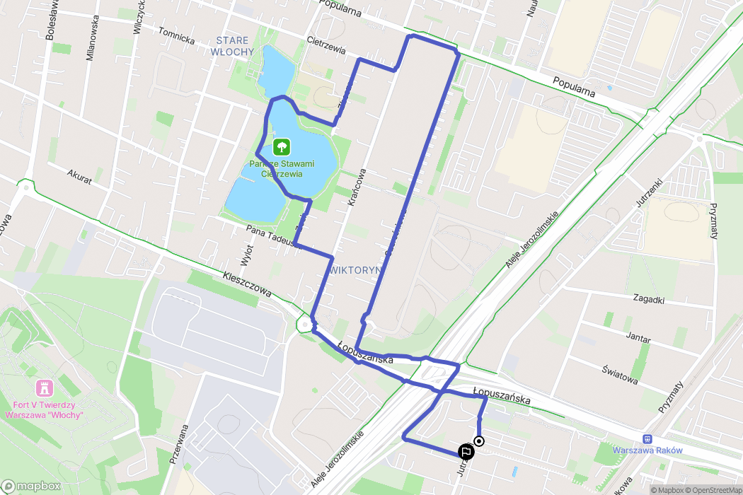 Warszawa: mapa trasy - Poland
