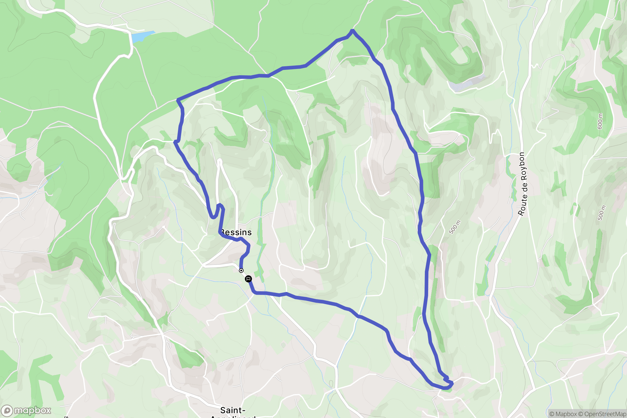 Bessins : carte du parcours de randonnée - France