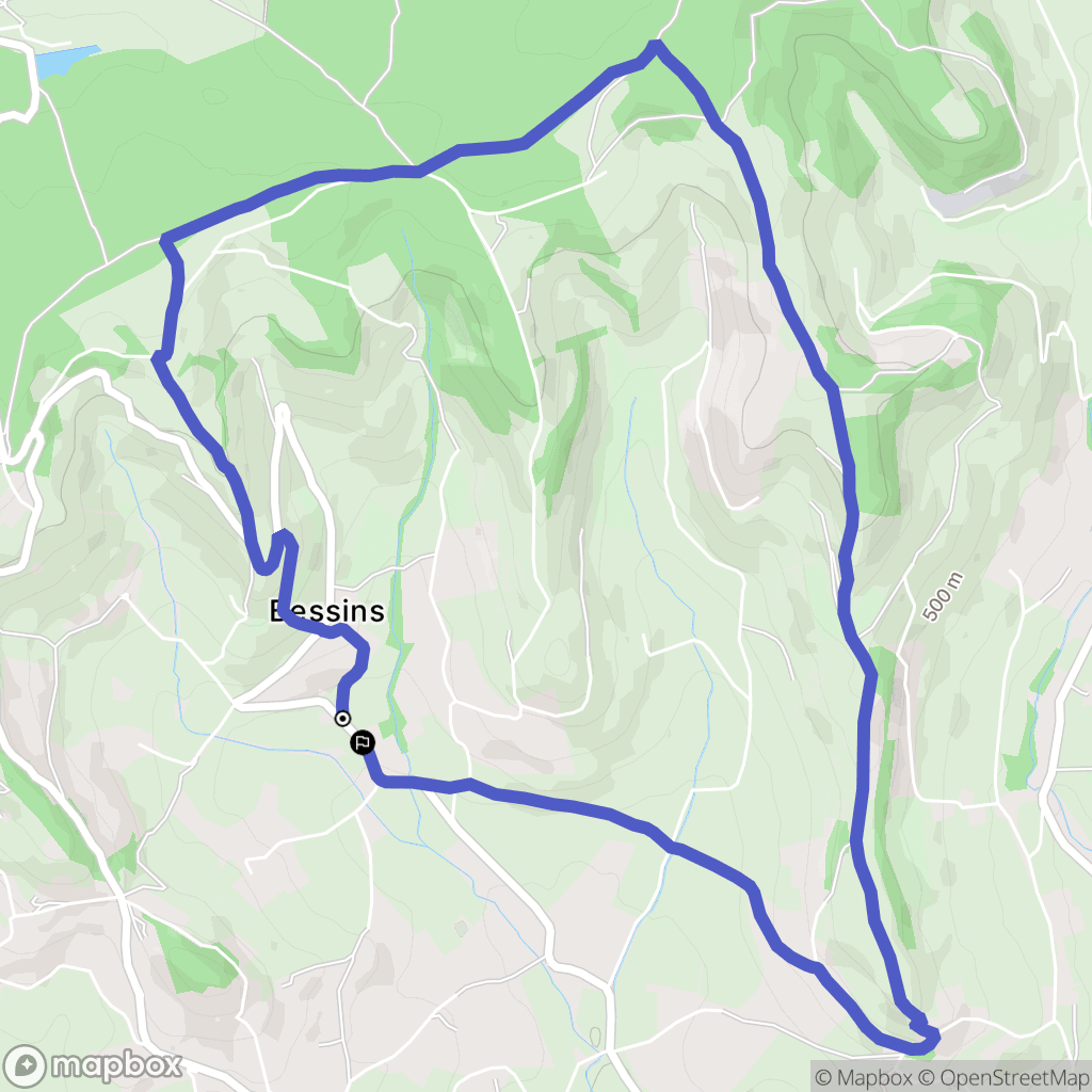 Bessins : carte du parcours de randonnée - France