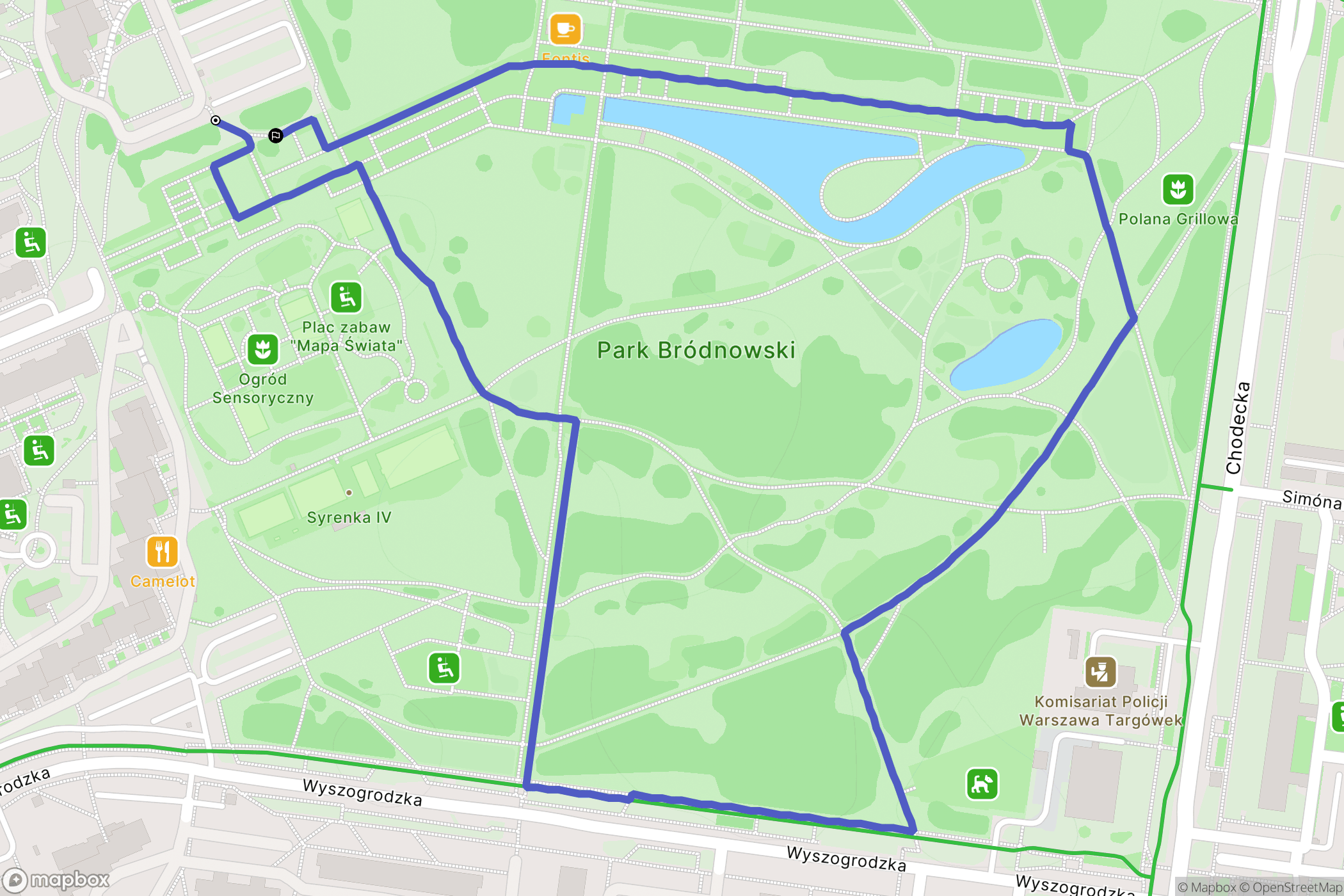 Warsaw: mapa trasy - Poland