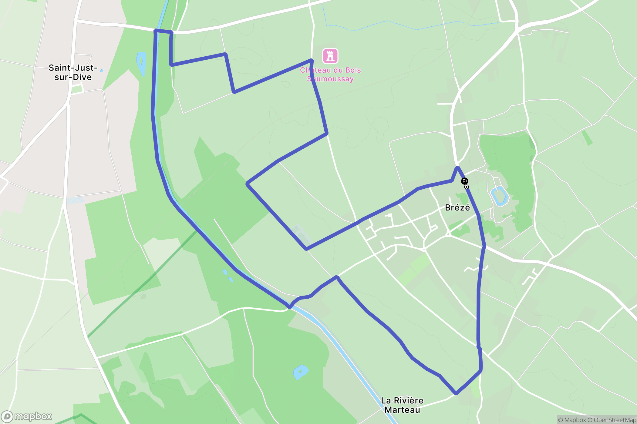 Bellevigne-les-Châteaux : carte du parcours de randonnée - France