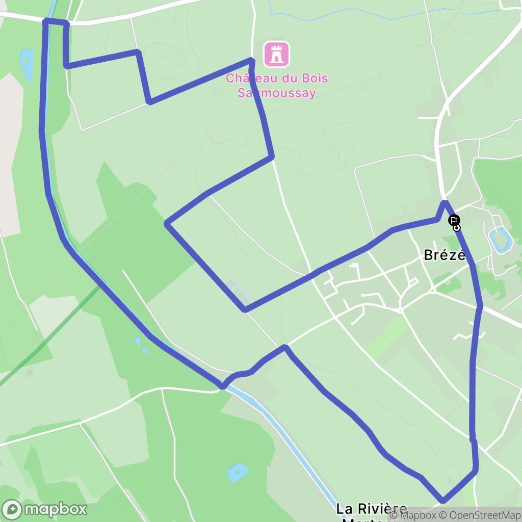 Bellevigne-les-Châteaux : carte du parcours de randonnée - France