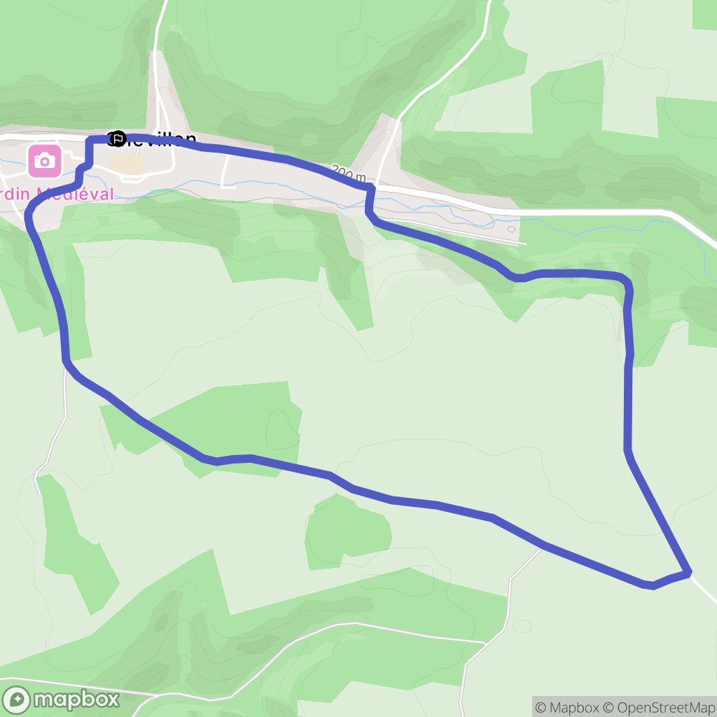Chevillon : carte du parcours de randonnée - France