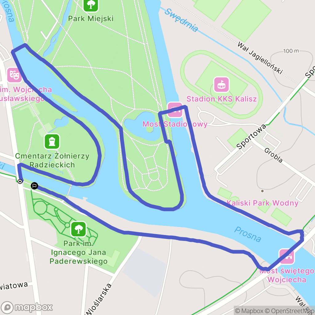Kalisz: mapa trasy - Poland