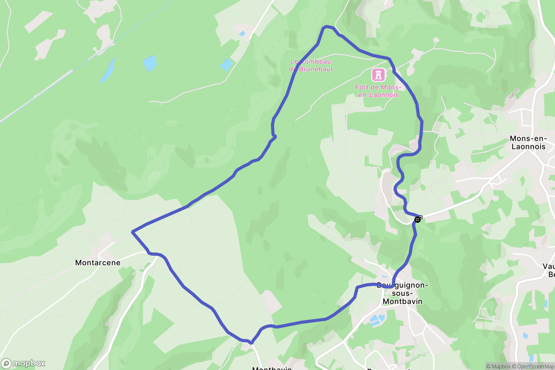 Mons-en-Laonnois : carte du parcours de randonnée - France