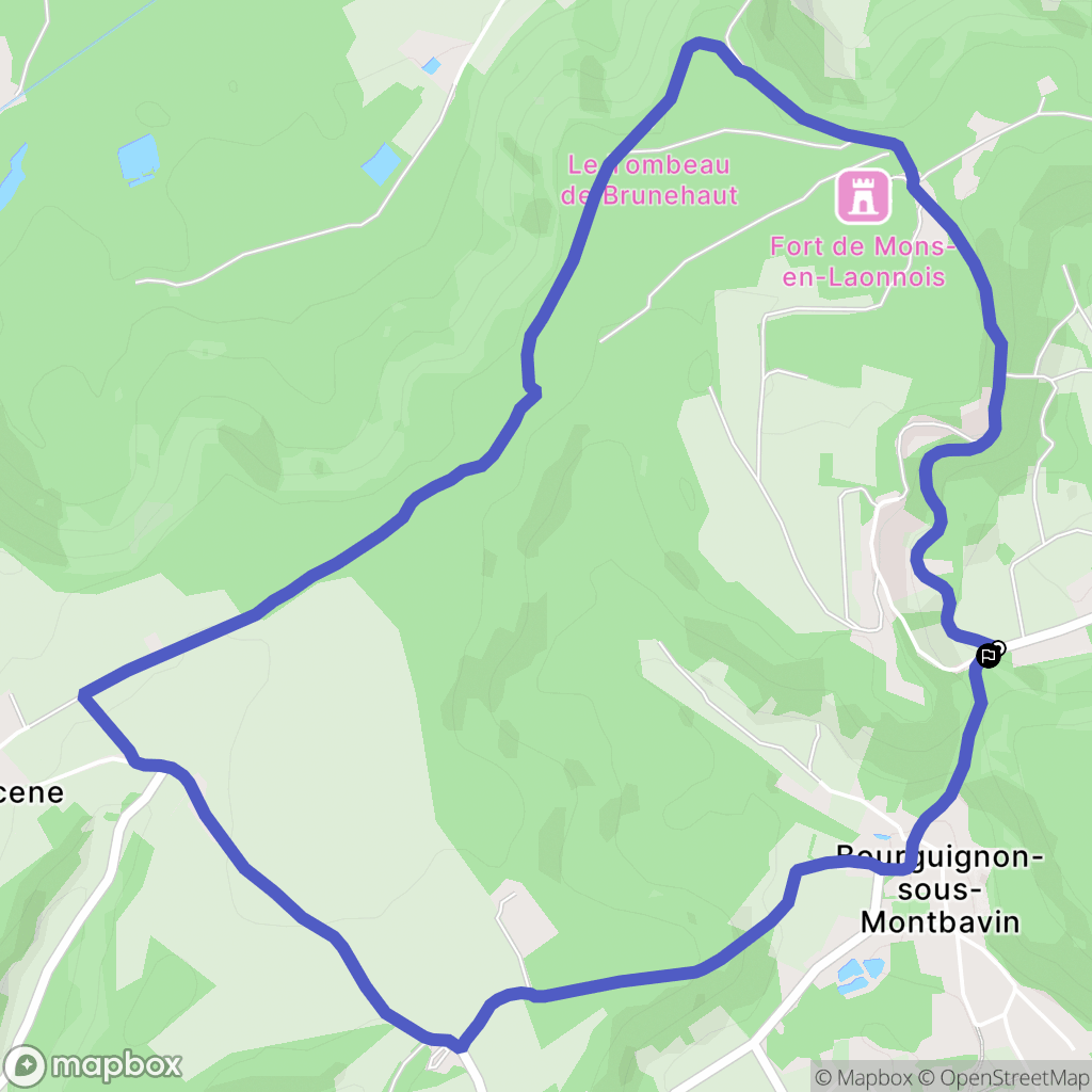 Mons-en-Laonnois : carte du parcours de randonnée - France
