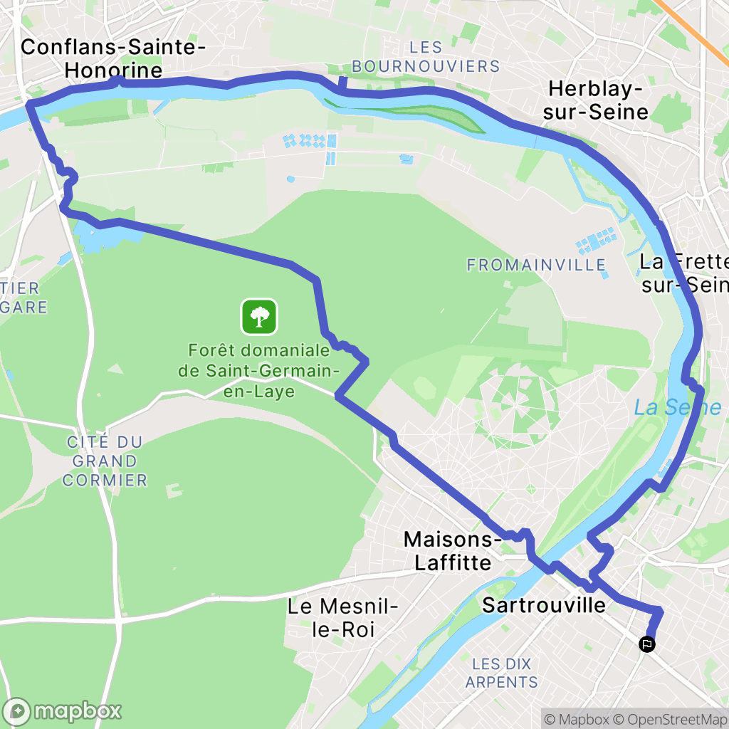 Sartrouville : carte du parcours de randonnée - France