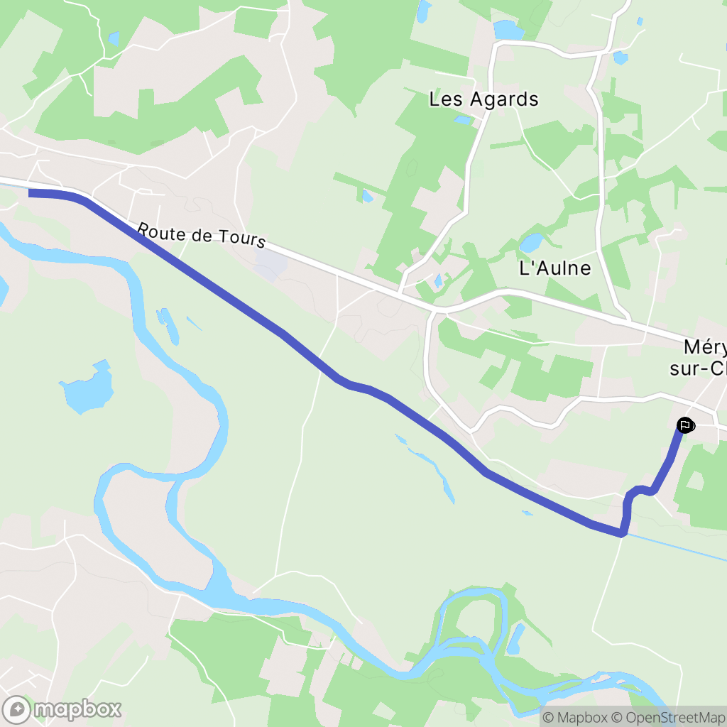 Méry-sur-Cher : carte du parcours de randonnée - France