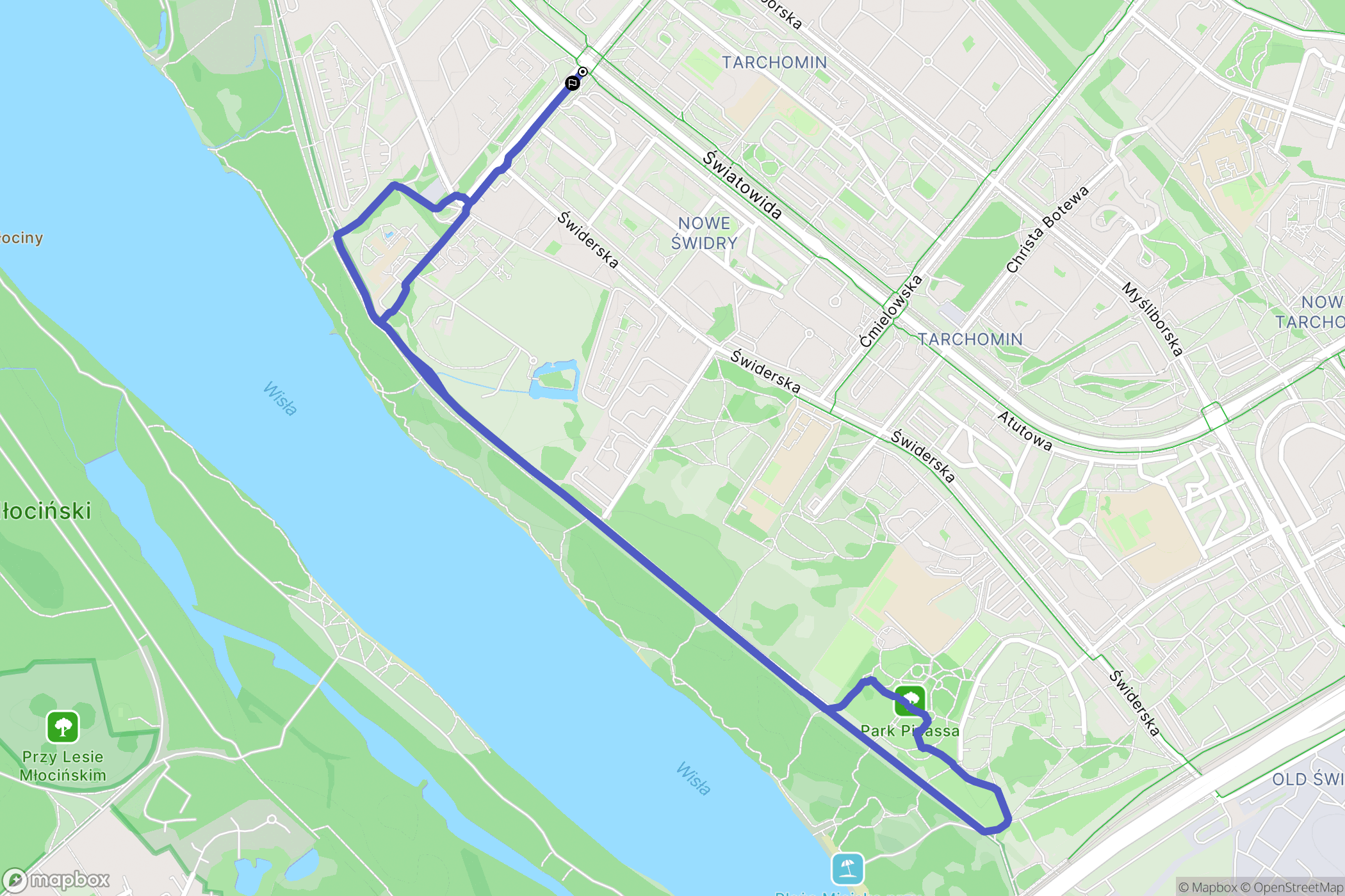 Warszawa: mapa trasy - Poland