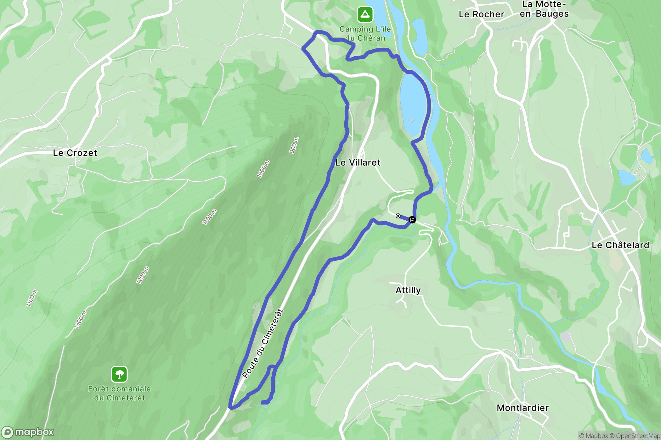 Le Chatelard : carte du parcours de randonnée - France