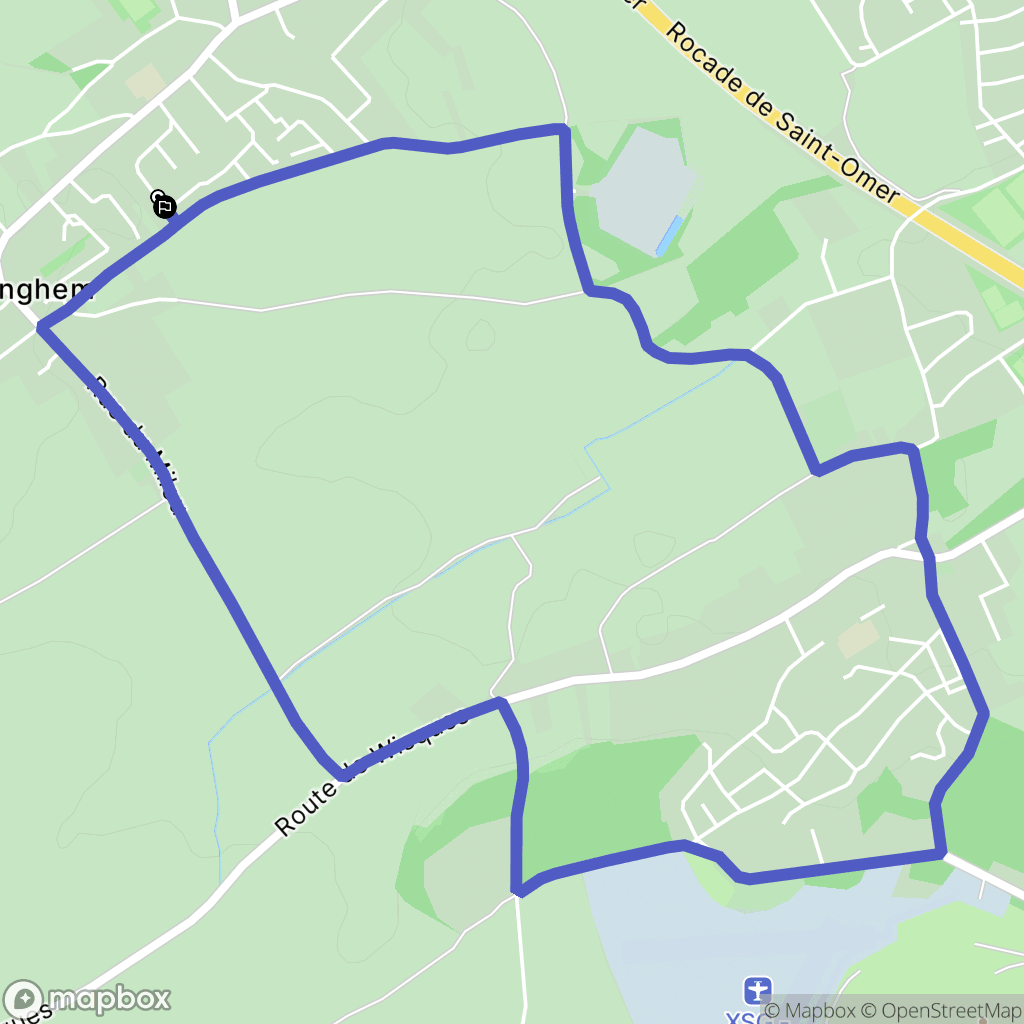Saint-Martin-lez-Tatinghem : carte du parcours de randonnée - France
