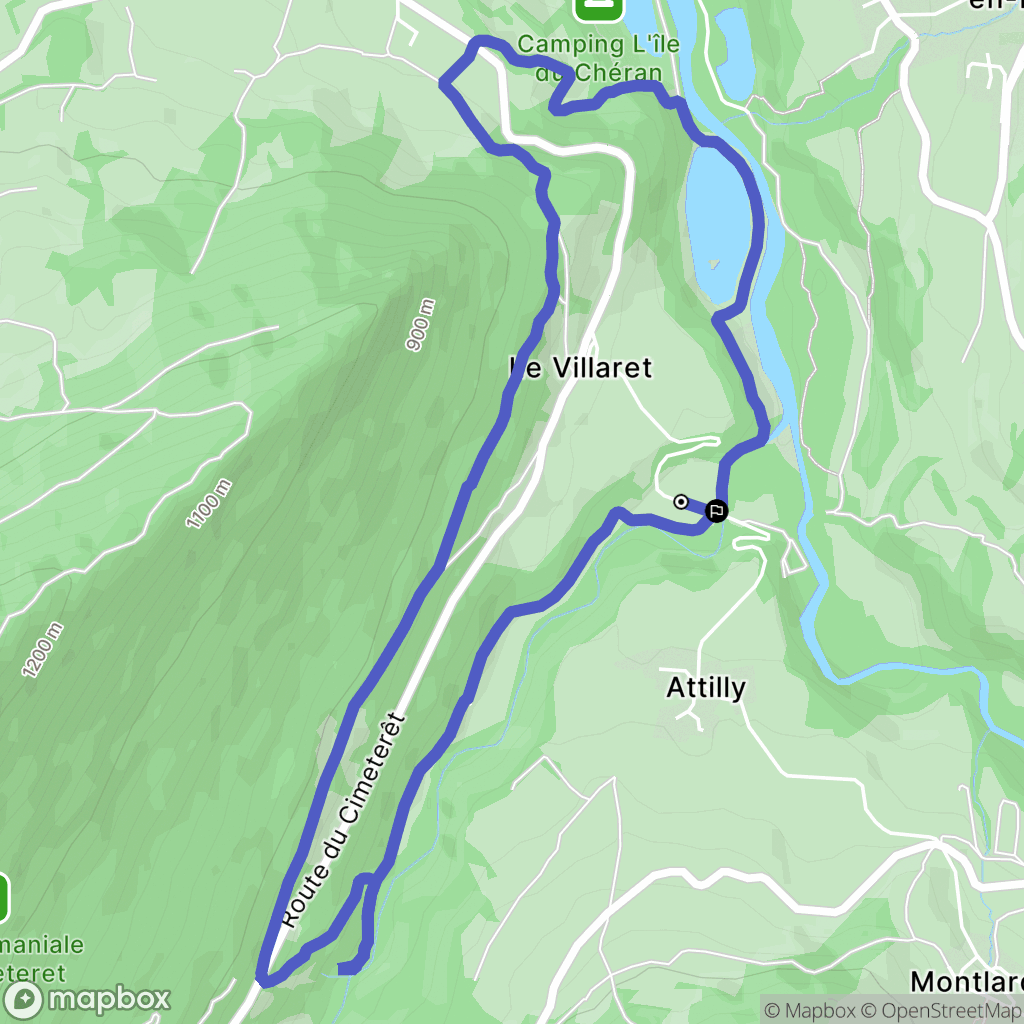 Le Chatelard : carte du parcours de randonnée - France