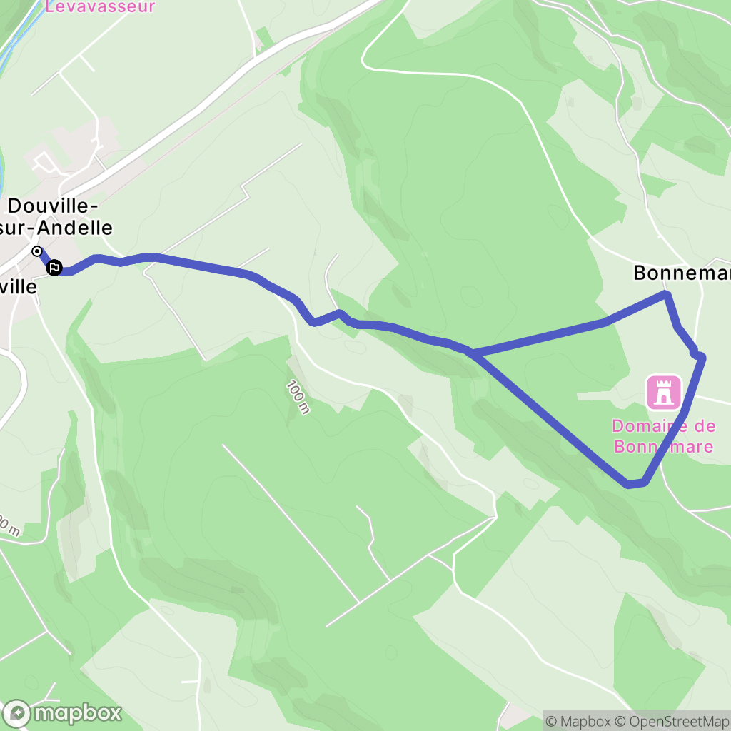 Douville-sur-Andelle : carte du parcours de randonnée - France