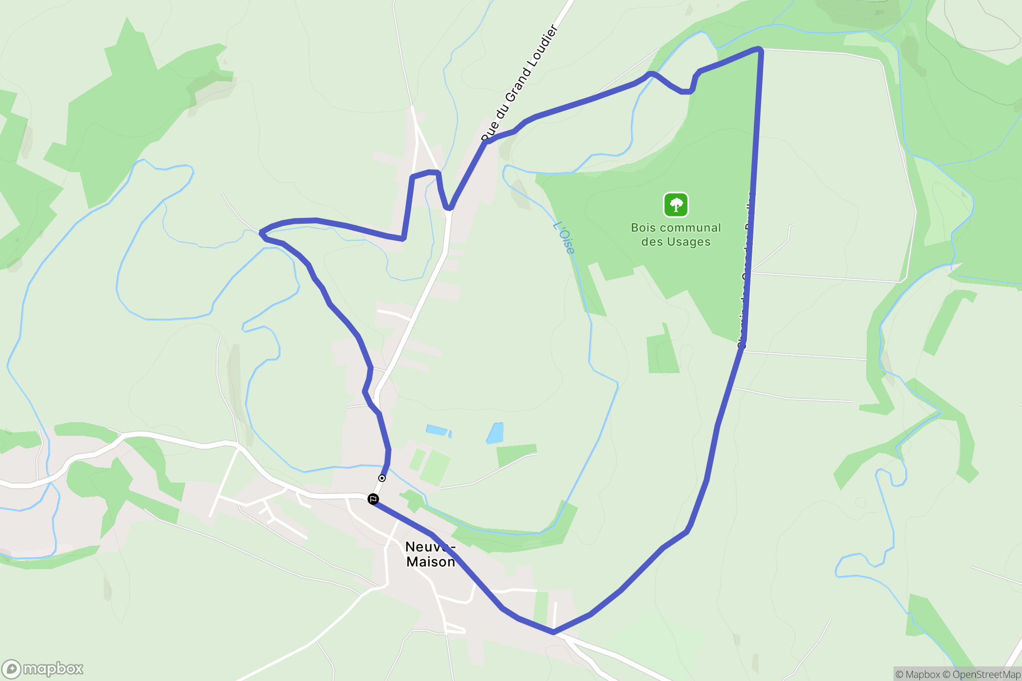 Neuve-Maison : carte du parcours de randonnée - France