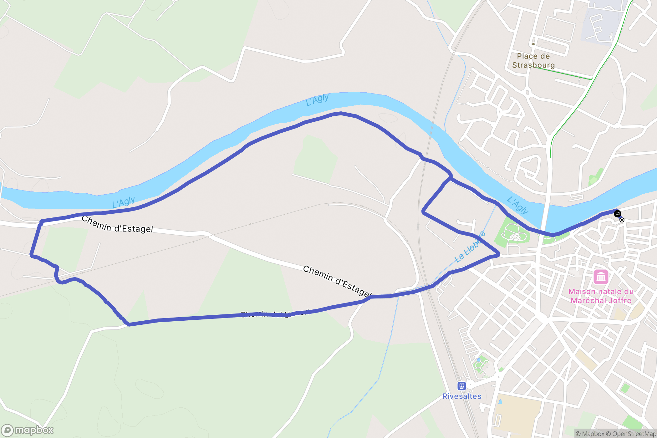 Rivesaltes : carte du parcours de randonnée - France