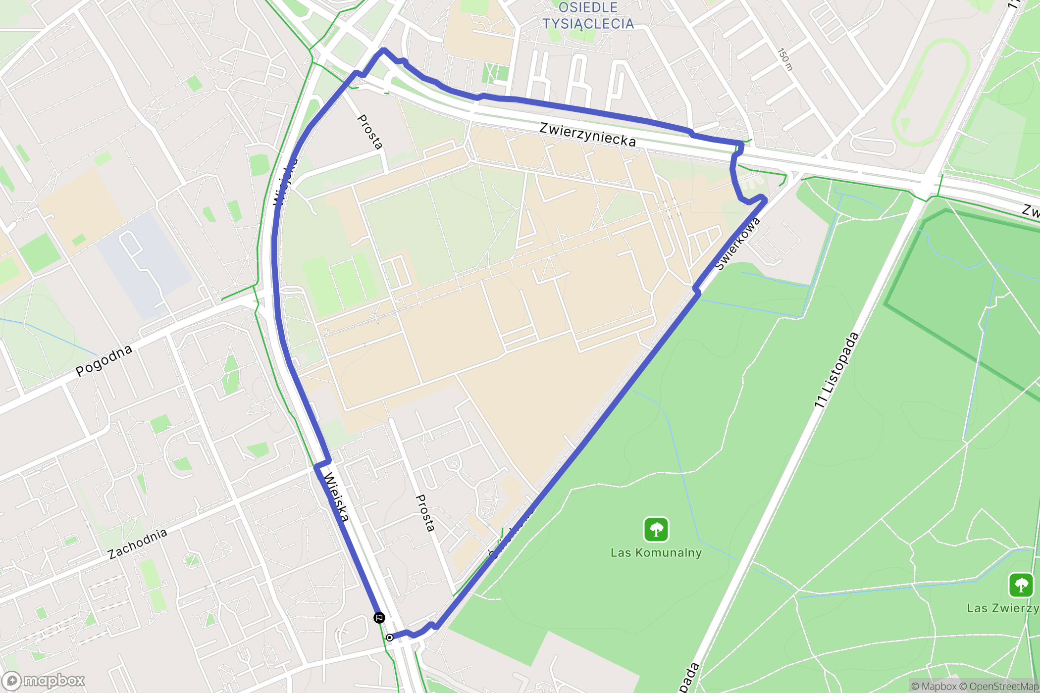 Białystok: mapa trasy - Poland