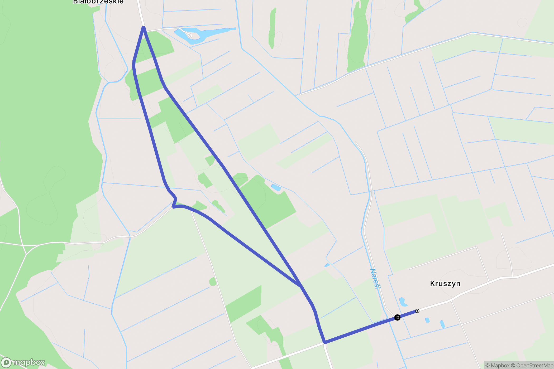 Kruszyn: mapa trasy - Poland