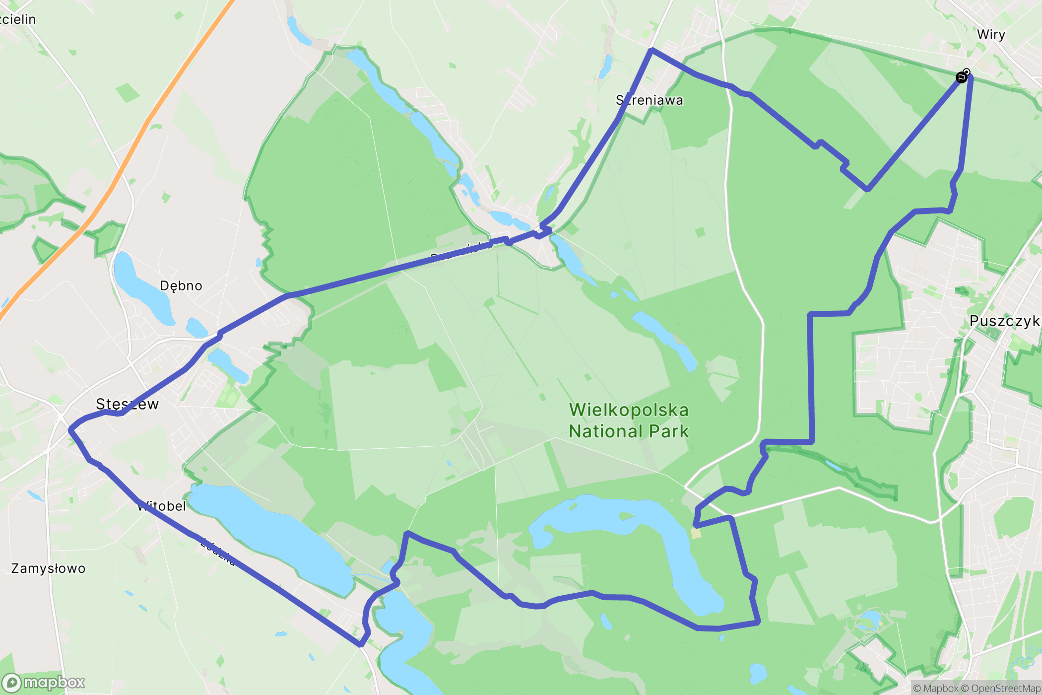 Wiry: mapa trasy - Poland