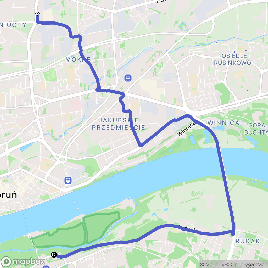 Toruń: mapa trasy - Poland