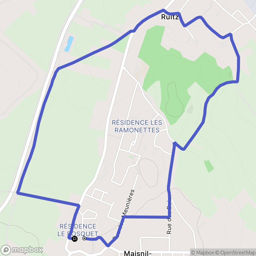 Maisnil-lès-Ruitz : carte du parcours de randonnée - France