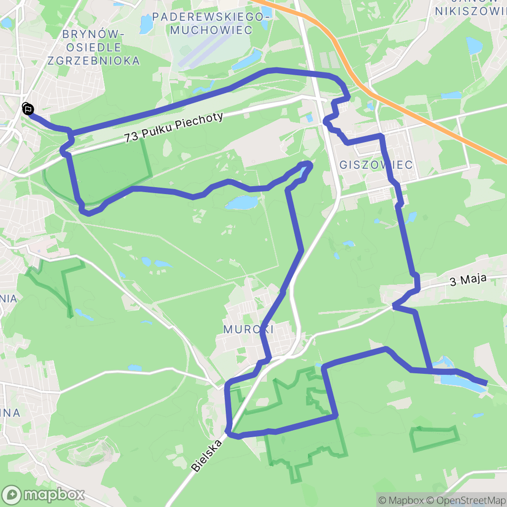 Katowice: mapa trasy - Poland