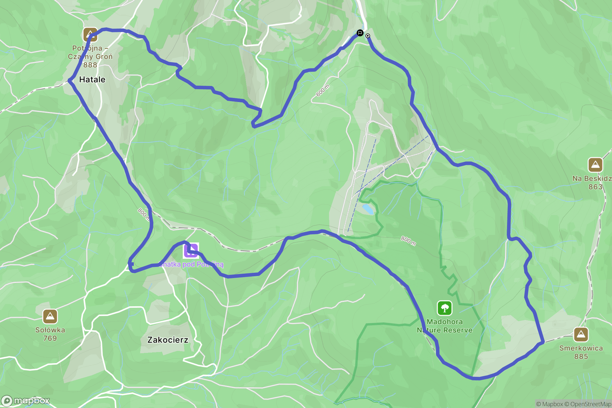 Rzyki: mapa trasy - Poland