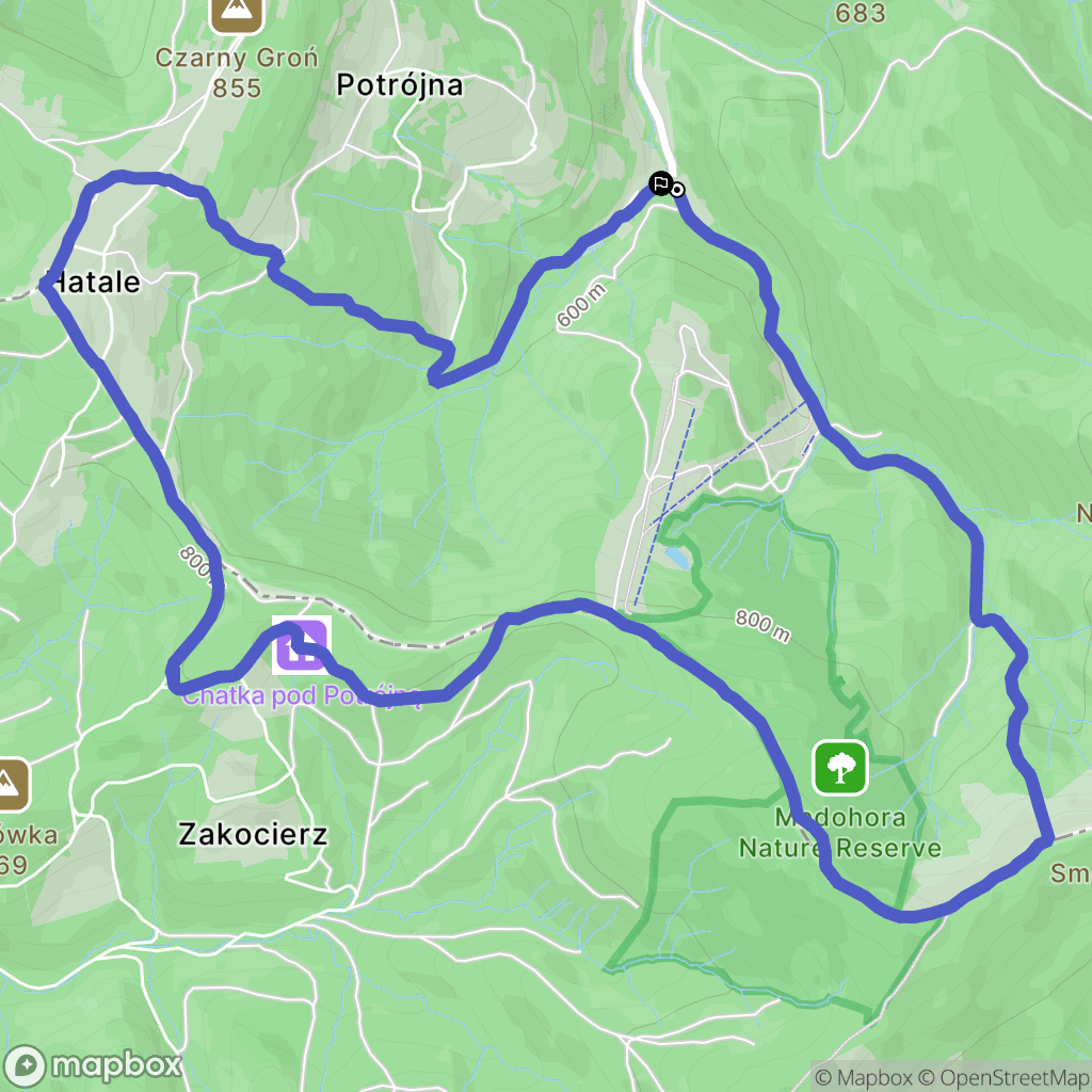 Rzyki: mapa trasy - Poland