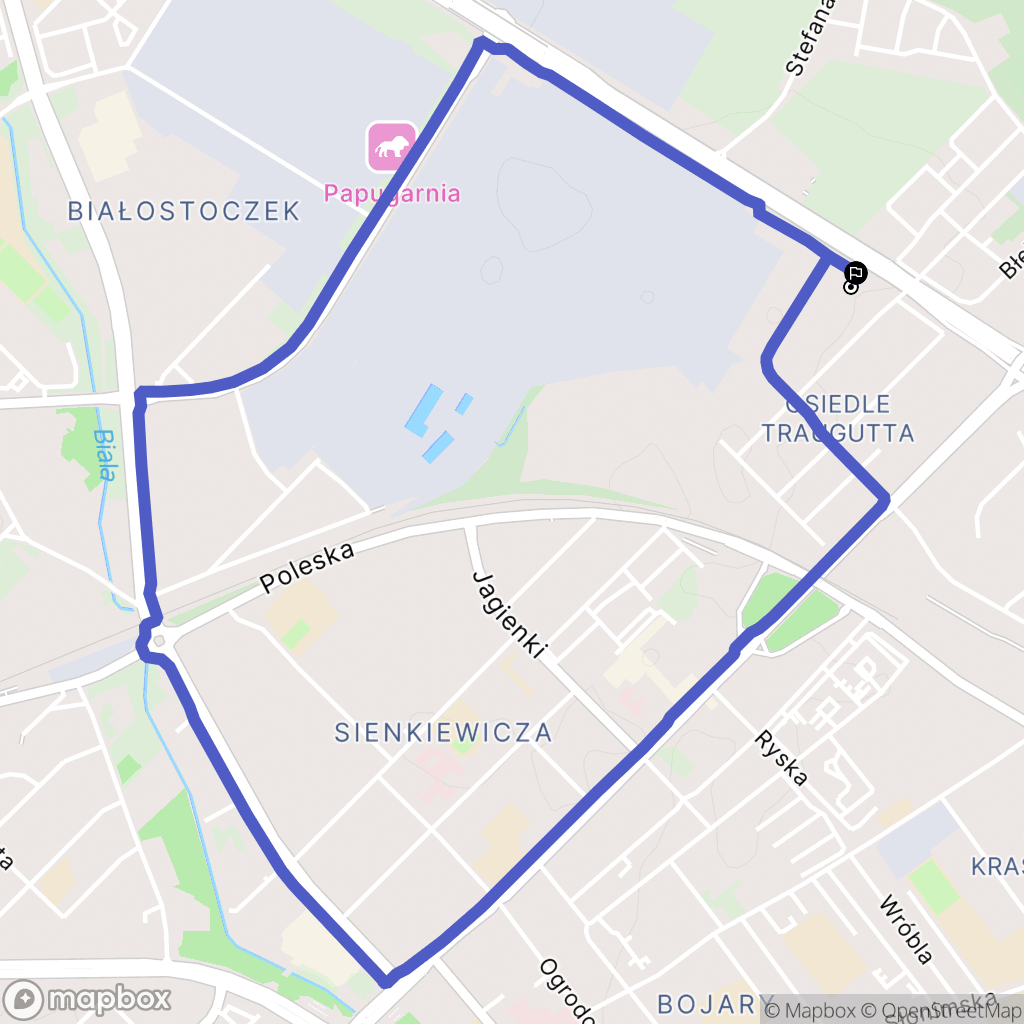 Białystok: mapa trasy - Poland