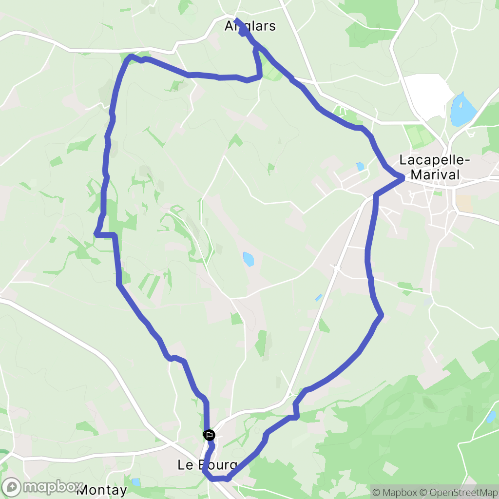 Le Bourg : carte du parcours de randonnée - France