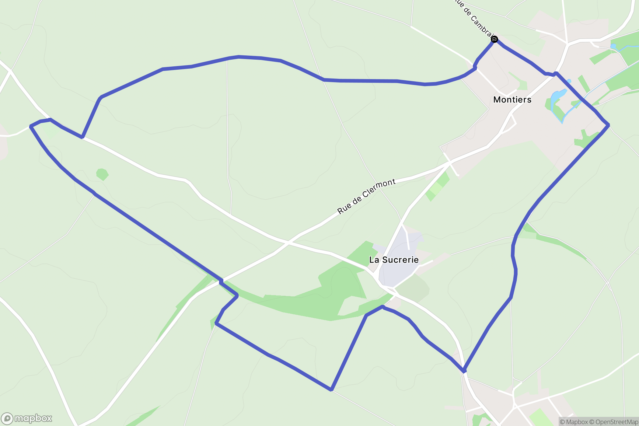 Montiers : carte du parcours de randonnée - France