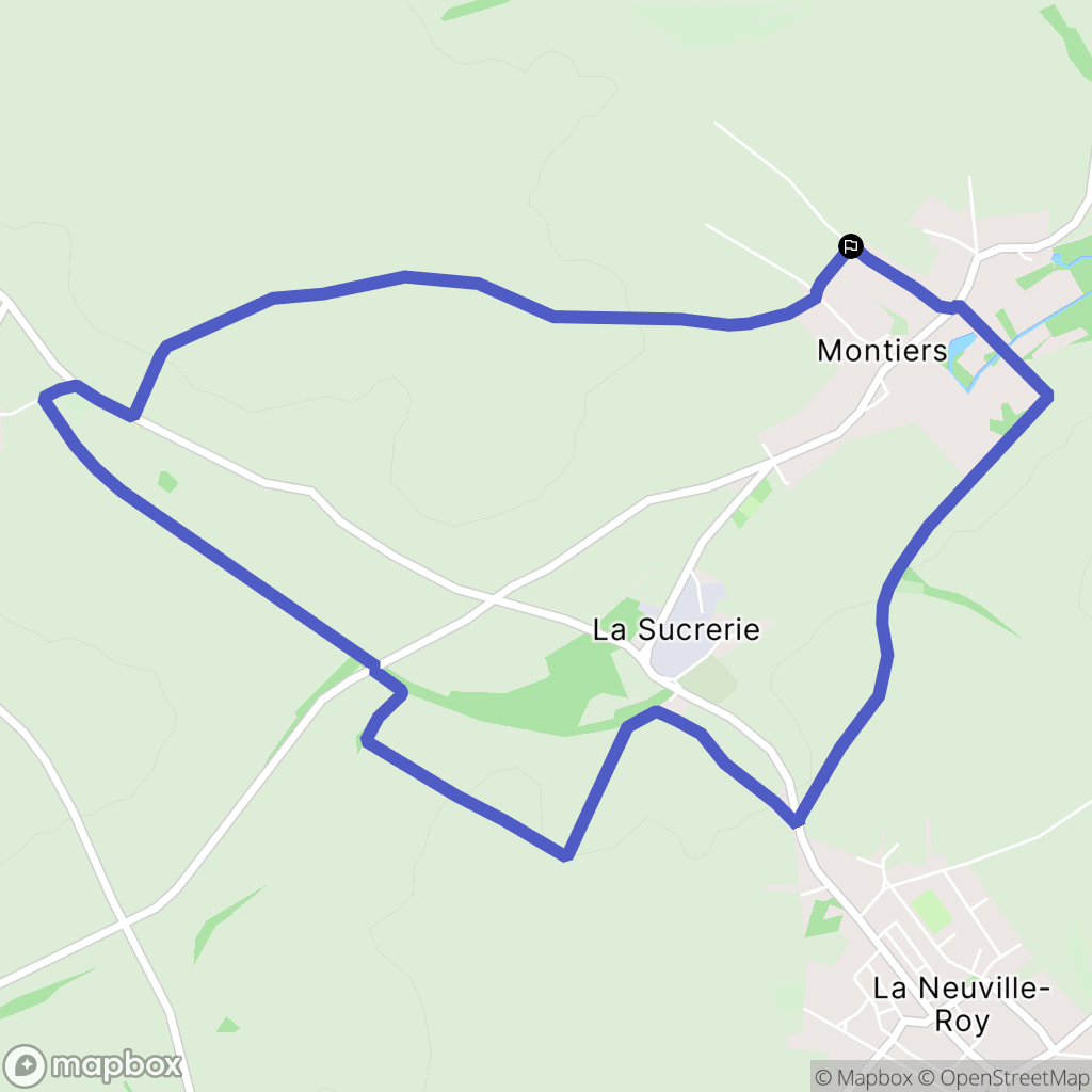 Montiers : carte du parcours de randonnée - France