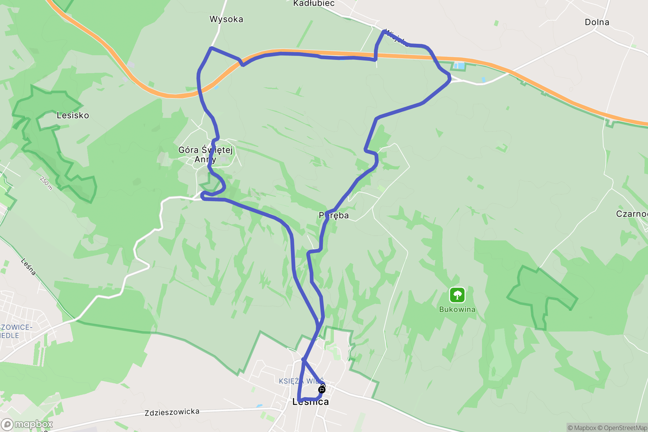 Leśnica: mapa trasy - Poland