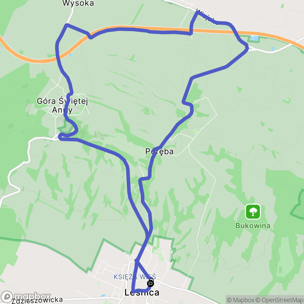 Leśnica: mapa trasy - Poland