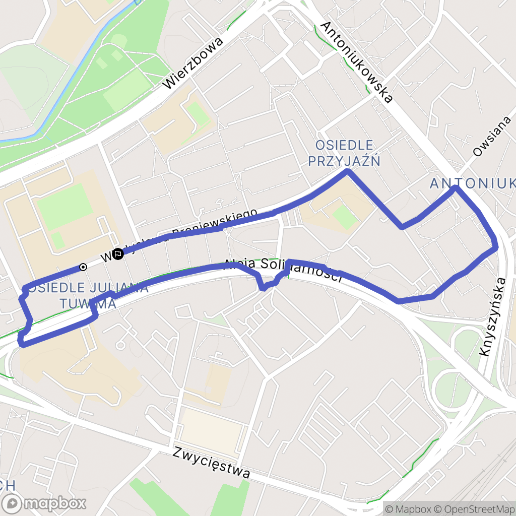 Białystok: mapa trasy - Poland