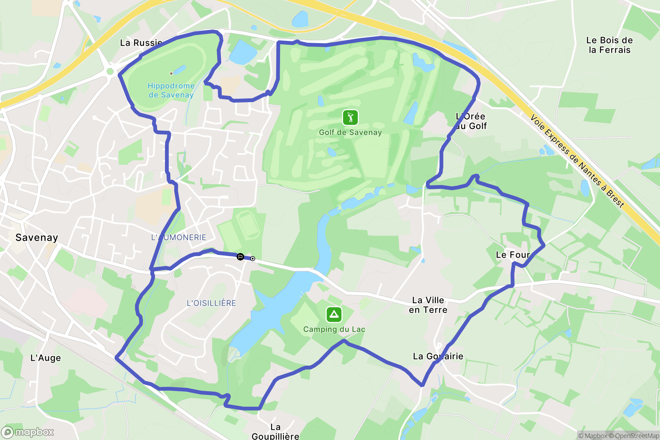 Savenay : carte du parcours de randonnée - France