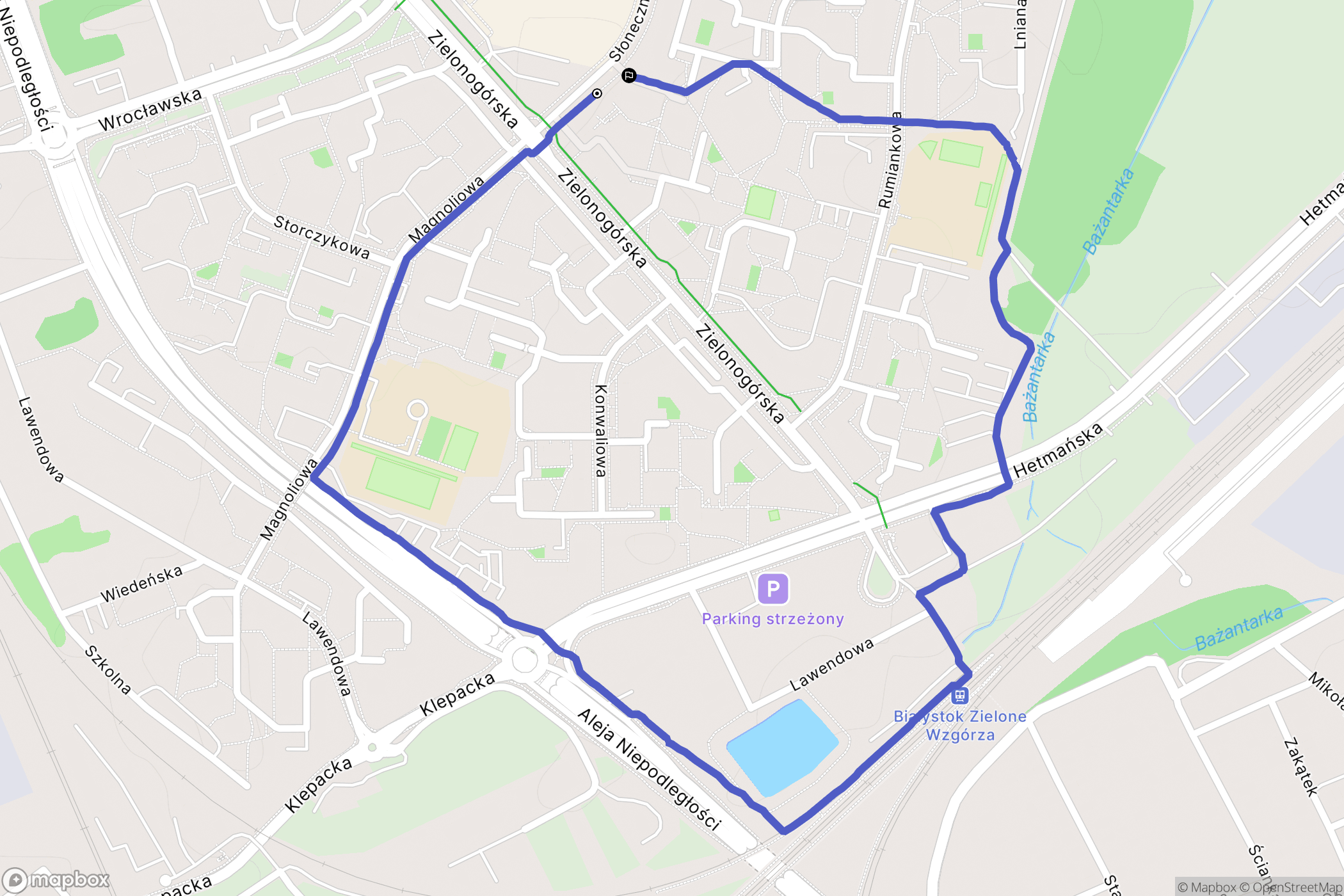 Białystok: mapa trasy - Poland