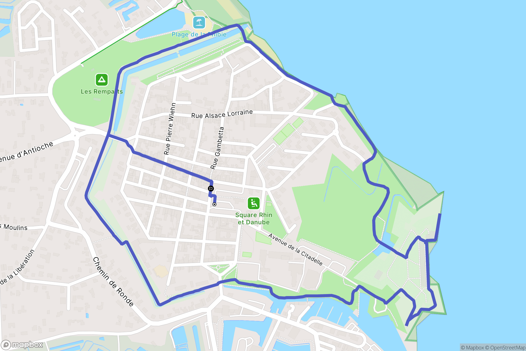Le Château-d'Oléron : carte du parcours de randonnée - France