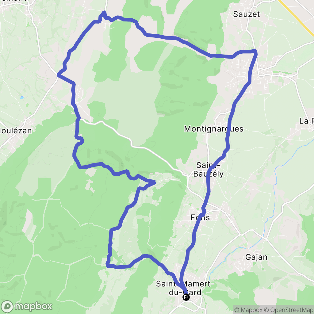 Saint-Mamert-du-Gard : carte du parcours de randonnée - France