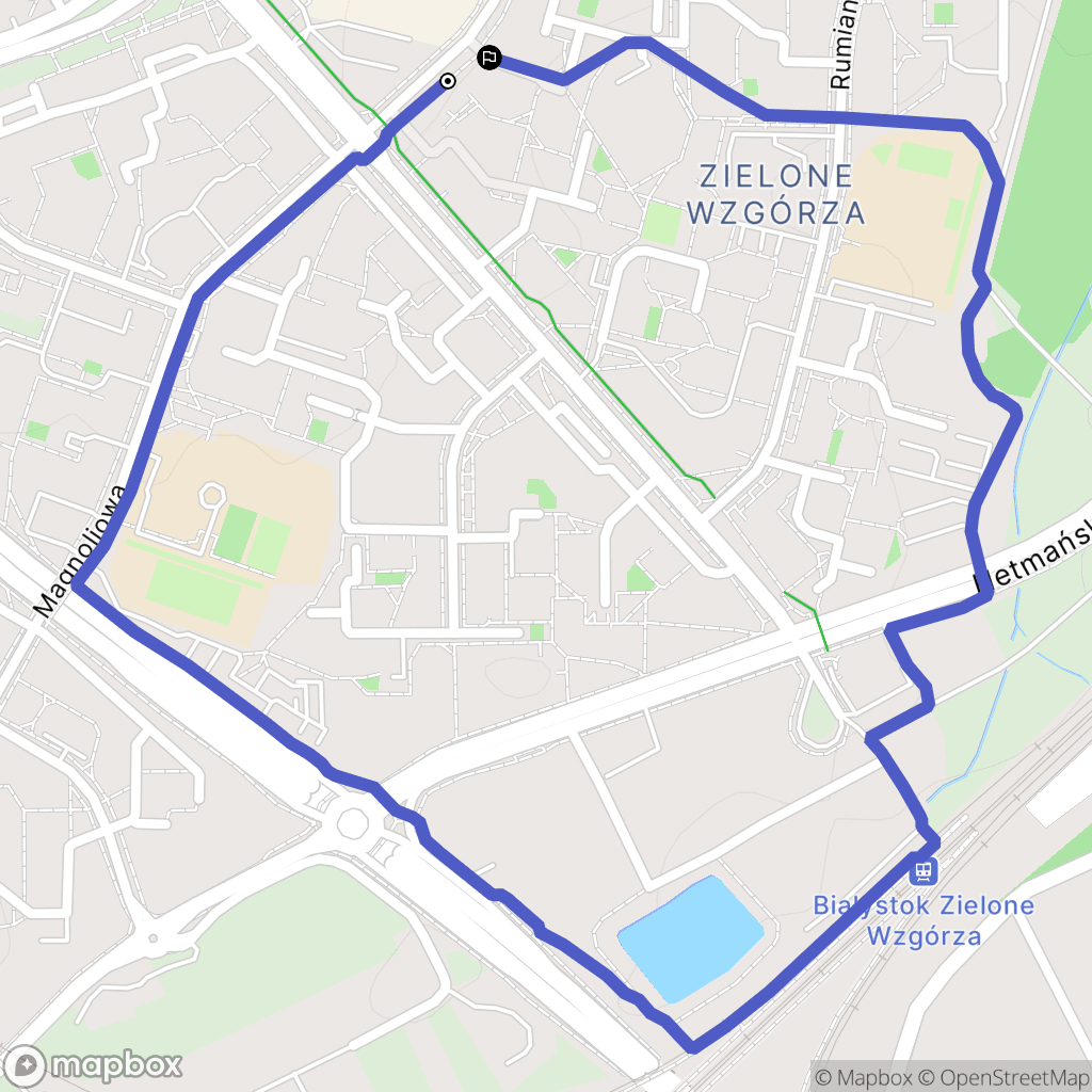 Białystok: mapa trasy - Poland