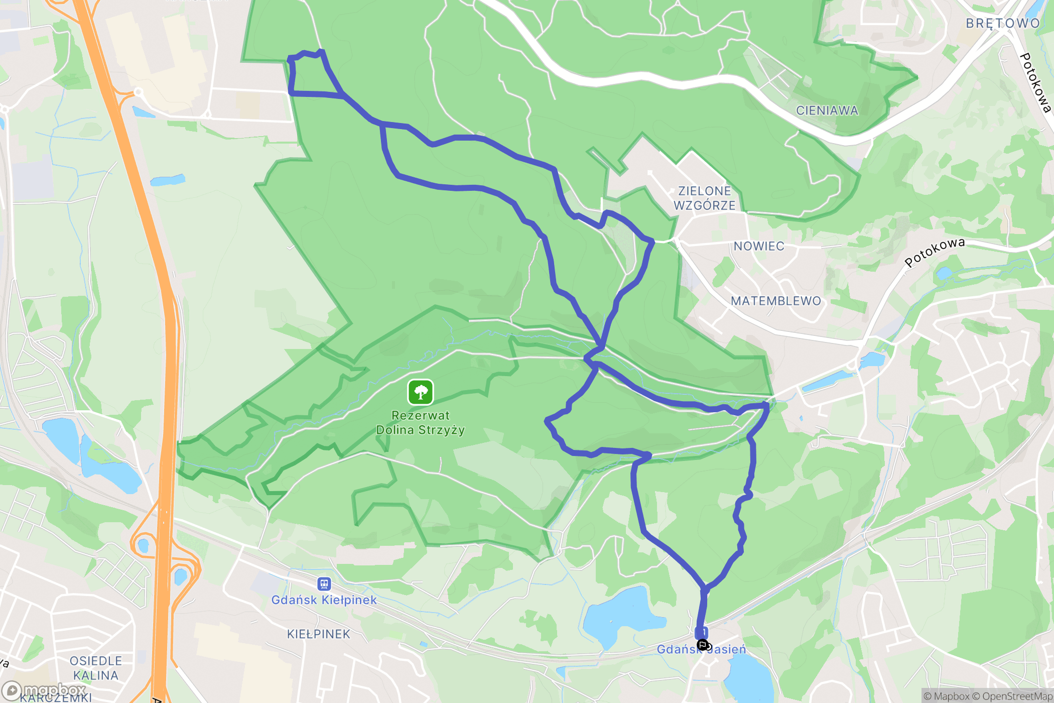 Gdańsk: mapa trasy - Poland