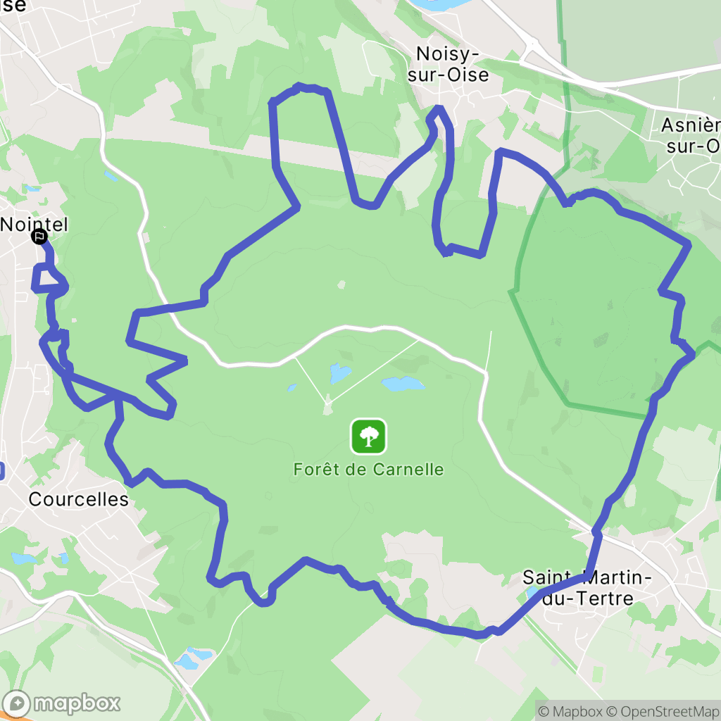 Nointel : carte du parcours de randonnée - France
