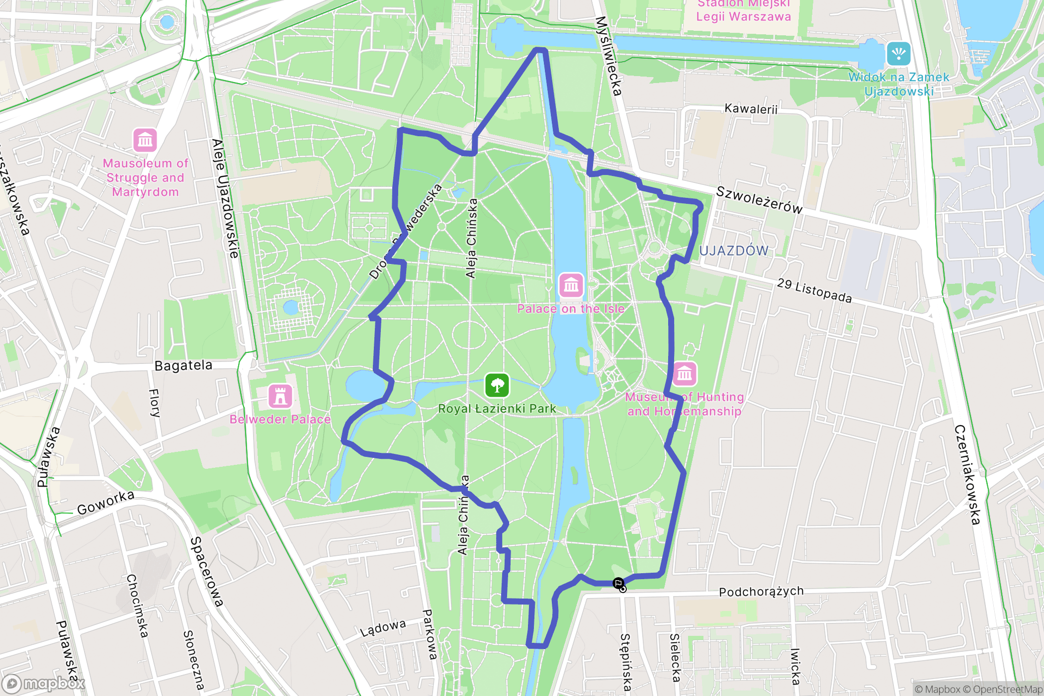 Warszawa: mapa trasy - Poland
