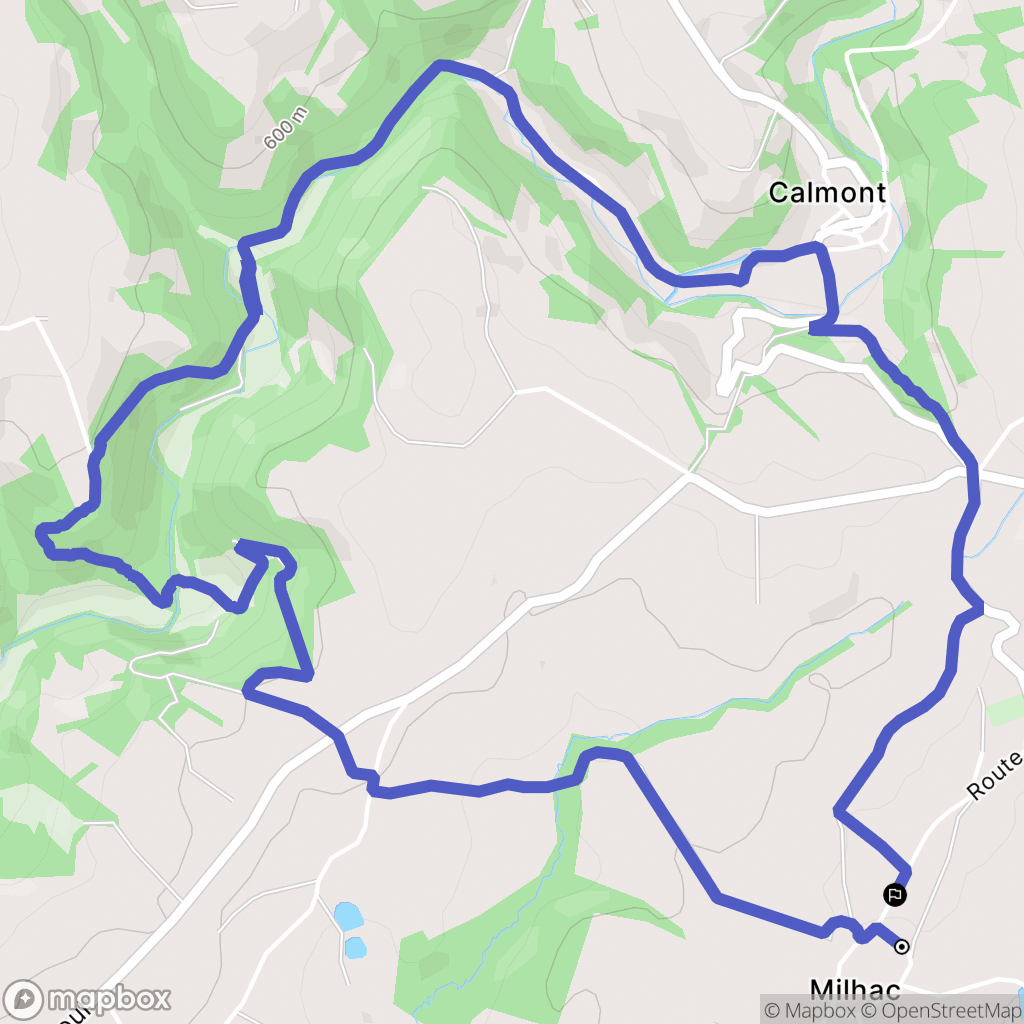 Calmont : carte du parcours de randonnée - France