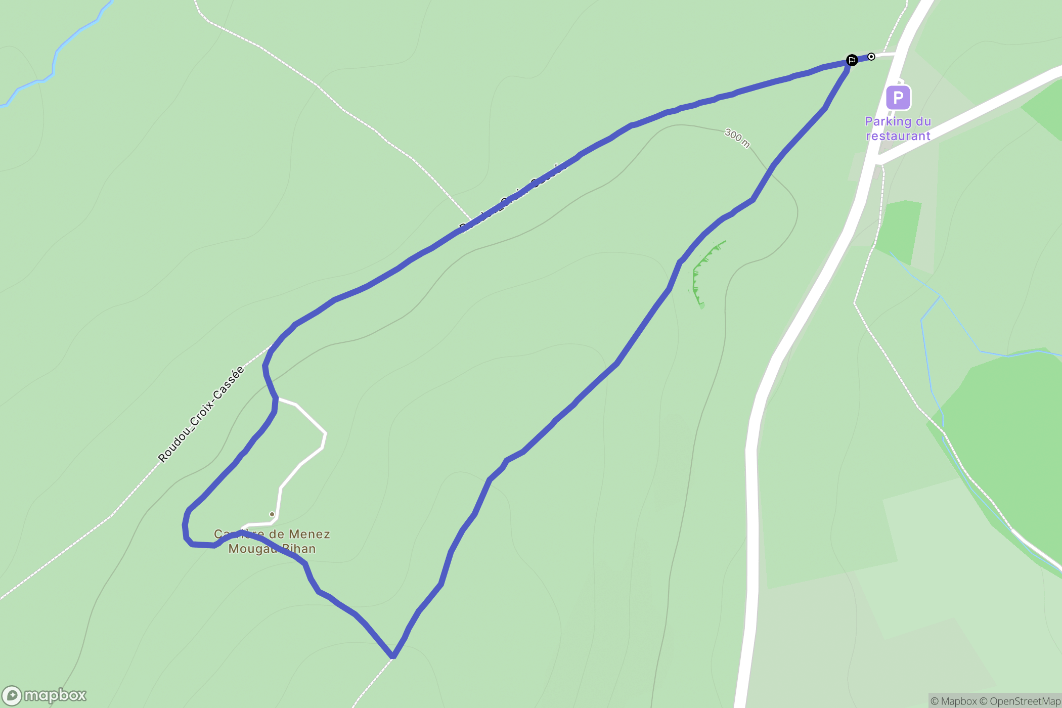 Botmeur : carte du parcours de randonnée - France